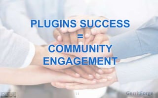11
PLUGINS SUCCESS
=
COMMUNITY
ENGAGEMENT
 