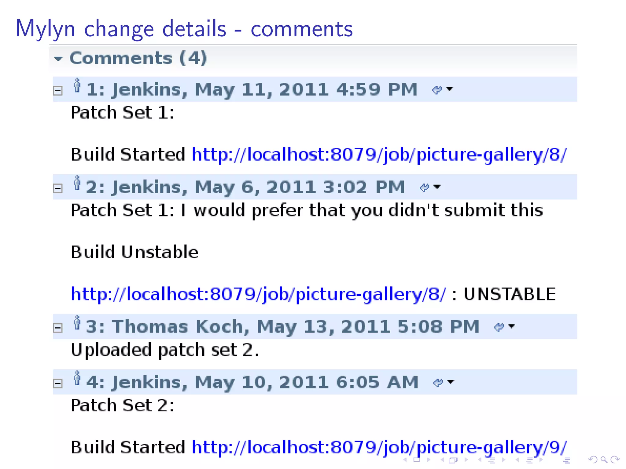 Mylyn change details - comments
 