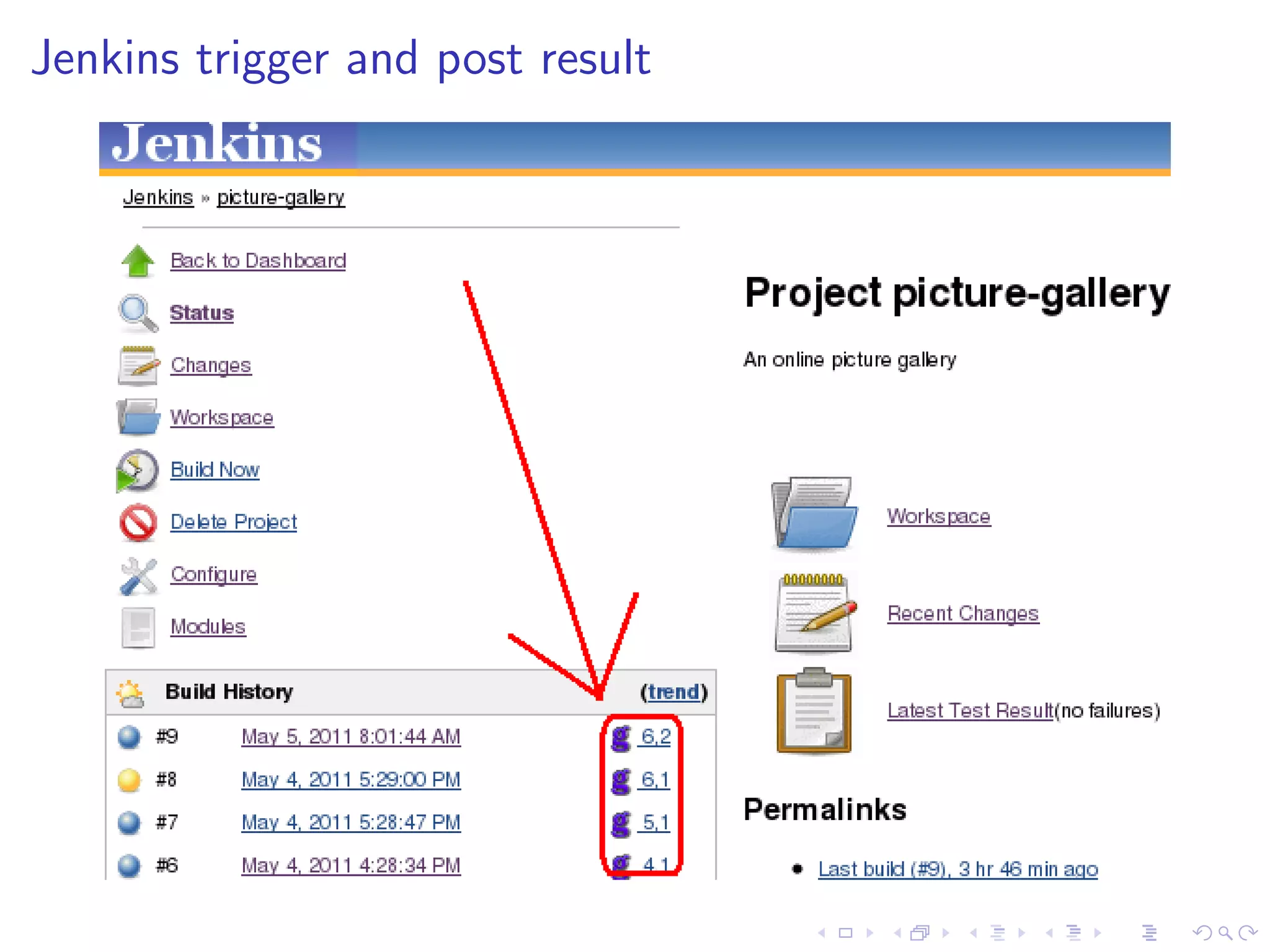 Jenkins trigger and post result
 