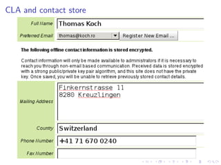 CLA and contact store
 