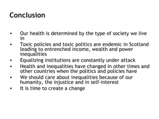 Health Inequalities in Scotland: looking beyond the blame game - Gerry ...