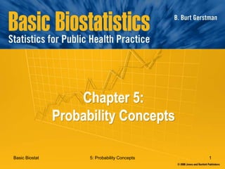 Basic Biostat 5: Probability Concepts 1
Chapter 5:
Probability Concepts
 