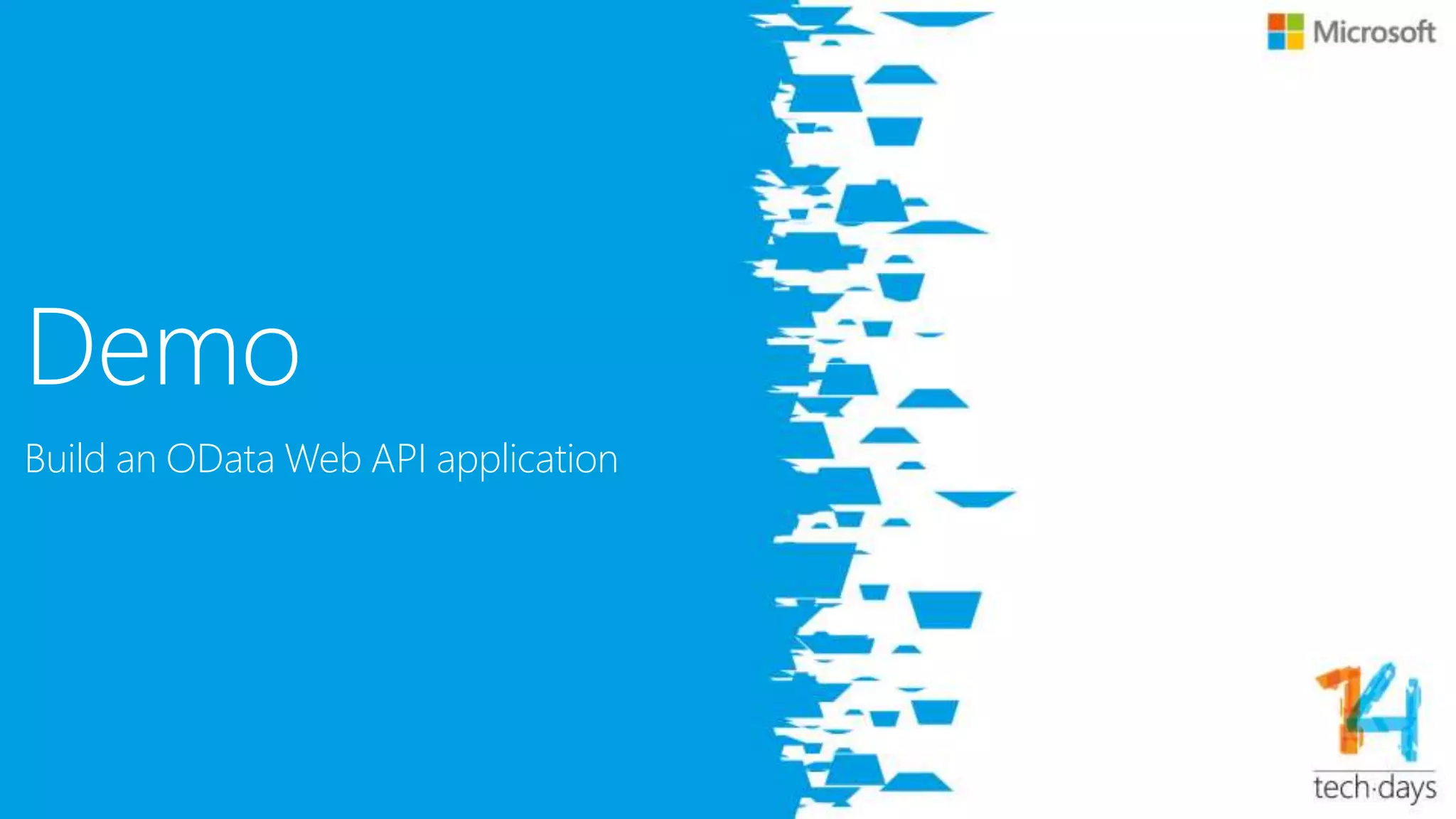 Laat ons weten wat u vindt van deze sessie! Vul de evaluatie
in via www.techdaysapp.nl en maak kans op een van de 20
prijzen*. Prijswinnaars worden bekend gemaakt via Twitter
(#TechDaysNL). Gebruik hiervoor de code op uw badge.
Let us know how you feel about this session! Give your
feedback via www.techdaysapp.nl and possibly win one of
the 20 prices*. Winners will be announced via Twitter
(#TechDaysNL). Use your personal code on your badge.
* Over de uitslag kan niet worden gecorrespondeerd, prijzen zijn voorbeelden – All results are final, prices are
examples
 