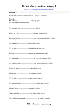 gerund exercise 1