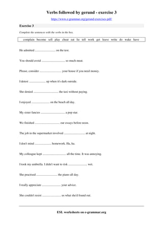 gerund exercise 3