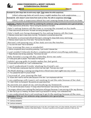 Gerunds possessives | PDF