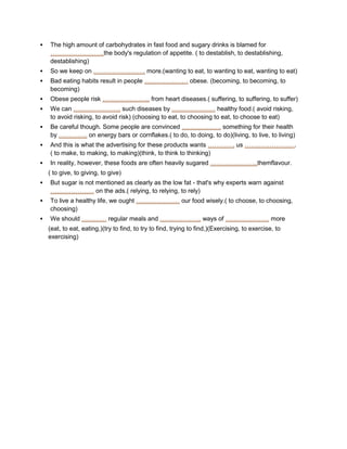 Gerunds and infinitives