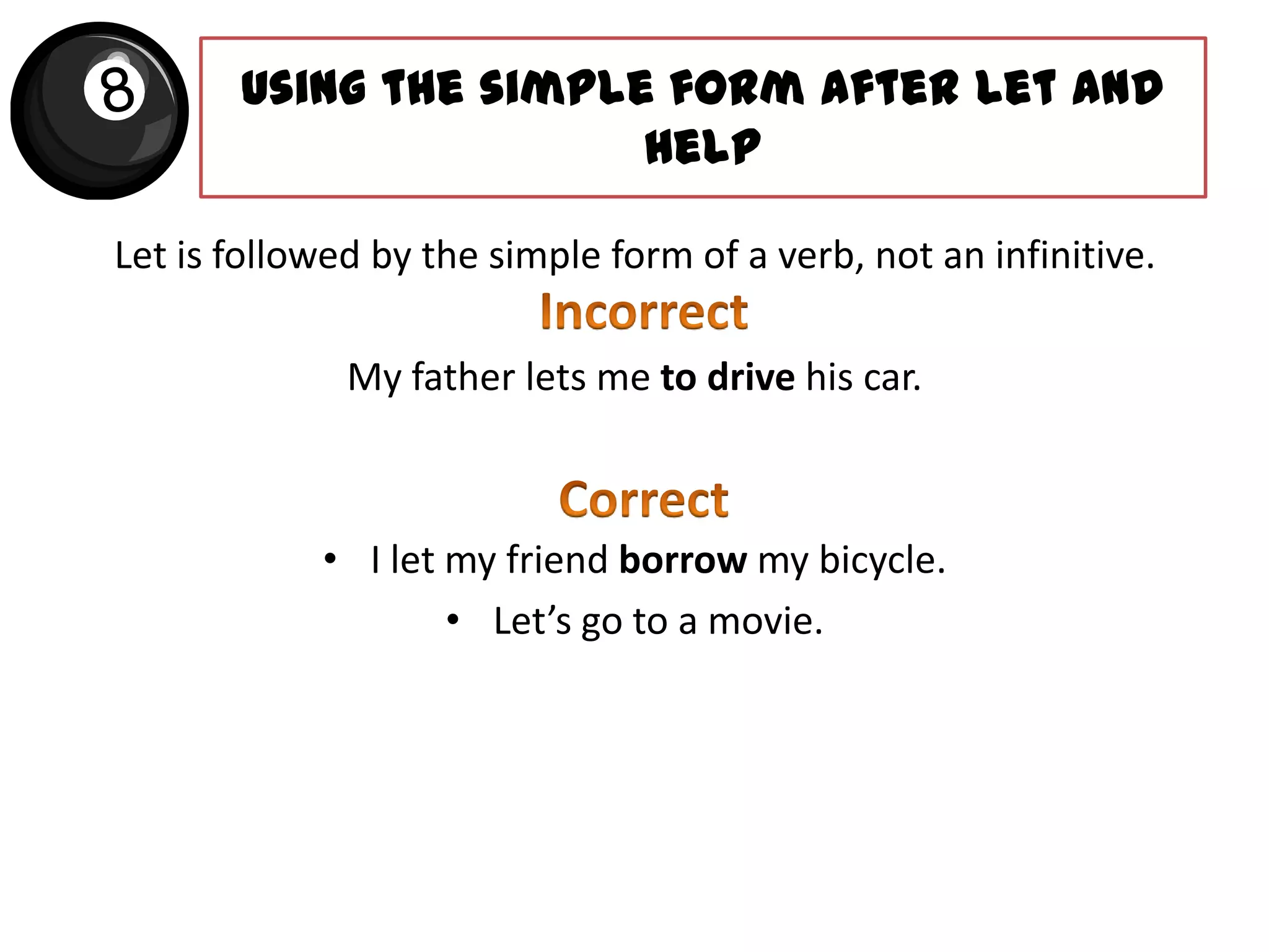 I heard the rain falling on the roof.Example