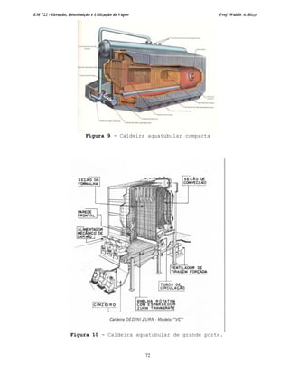 EM 722 - Geração, Distribuição e Utilização de Vapor Profº Waldir A. Bizzo
72
Figura 9 - Caldeira aquatubular compacta
Figura 10 - Caldeira aquatubular de grande porte.
 