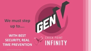 ©2018 Check Point Software Technologies Ltd.
WITH BEST
SECURITY, REAL
TIME PREVENTION
We must step
up to….
 