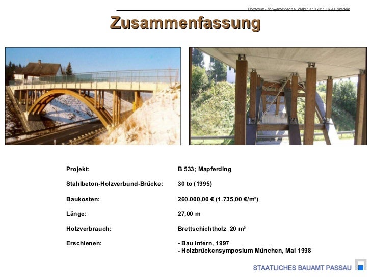Eine moderne Brücke aus dem Baustoff Holz