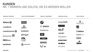 SINNERSCHRADER HANDELSKAMMER HAMBURG | DIGITALISIERUNG | 11.02.2015
FINANCIAL SERVICES TELCO & ENTERTAINMENT TRAVEL & TRANSPORT FASHION & RETAIL FMCG & RETAIL
KUNDEN
NR. 1 MARKEN UND SOLCHE, DIE ES WERDEN WOLLEN
3
 