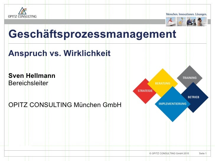 Geschäftsprozessmanagement Anspruch Vs Wirklichkeit - 