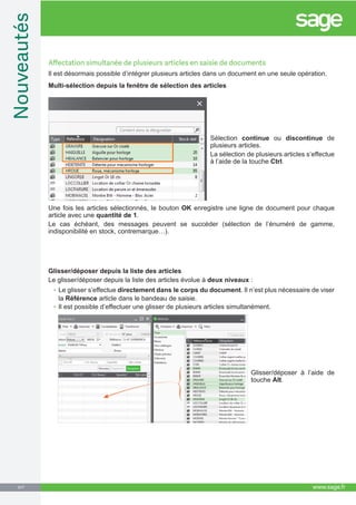 Nouveautés Sage gestion commerciale i7 v8.10