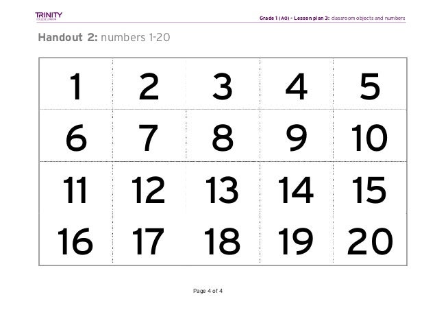 Gese Grade 1 Lesson Plan 3 Classroom Objects And Numbers Final