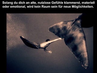 Solang du dich an alte, nutzlose Gefühle klammerst, materiell oder emotional, wird kein Raum sein für neue Möglichkeiten.  
