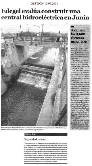 Edegel evalúa construir una central hidroeléctrica en Junín
