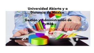 Universidad Abierta y a
Distancia de México.
Gestión y Administración de
PyMES
ESTUDIOS DE MERCADO GESM
 