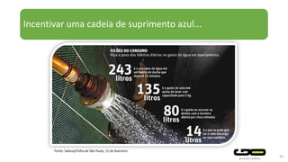 Incentivar uma cadeia de suprimento azul...
36
Fonte: Sabesp/Folha de São Paulo, 15 de fevereiro
 