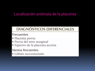 Localización anómala de la placenta
 