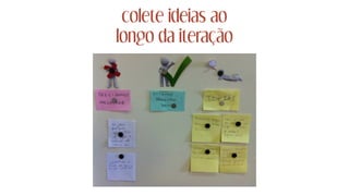 colete ideias ao
longo da iteração
 