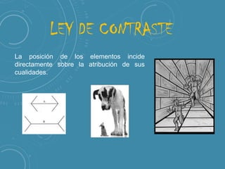 LEY DE CONTRASTE
La posición de los elementos incide
directamente sobre la atribución de sus
cualidades.

 