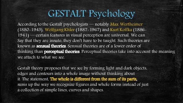 Gestalt Theory Gestalt Theory