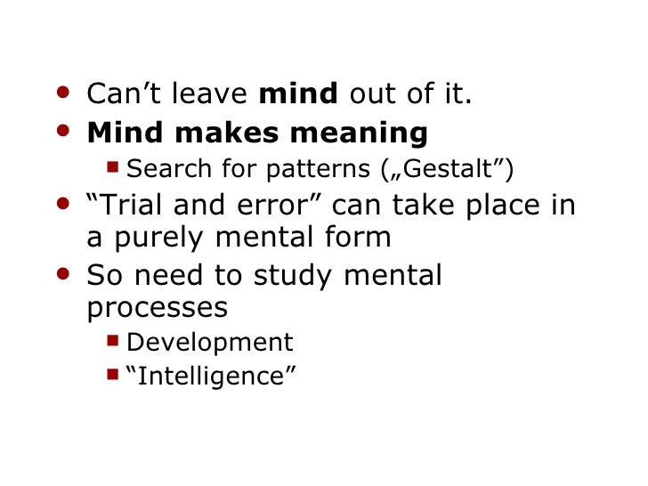 Some notes on gestalt learning theory
