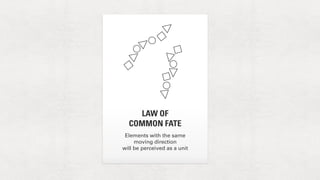 LAW OF 
COMMON FATE 
Elements with the same 
moving direction 
will be perceived as a unit 
 