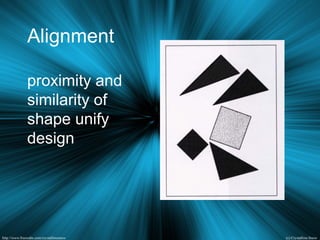 Alignment
proximity and
similarity of
shape unify
design
 