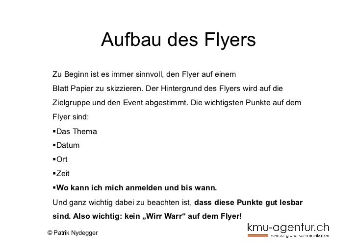 Gestaltung Eines Flyer