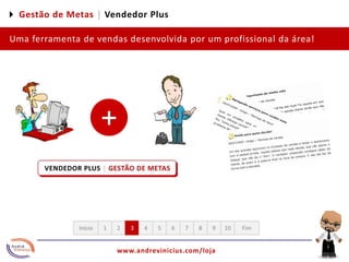 4 Gestão de Metas |Vendedor PlusUma ferramenta de vendas desenvolvida por um profissional da área!+12345678910FimInício