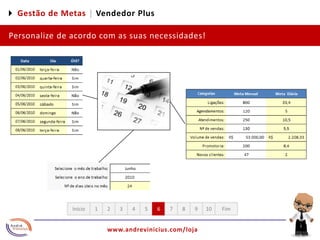 4 Gestão de Metas |Vendedor PlusPersonalize de acordo com as suas necessidades!12345678910FimInício