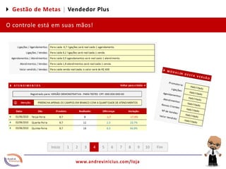 4 Gestão de Metas |Vendedor PlusO controle está em suas mãos! 12345678910FimInício