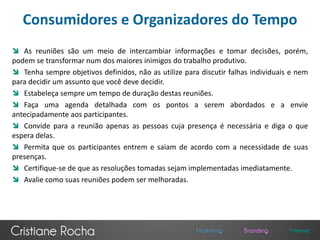Não importam os objetivos, você sempre encontrará tempo suficiente para realizá-los. O importante é definir o que fazer primeiro, estabelecer as prioridades.Definindo ObjetivosAs tarefas importantes são aquelas necessárias, essenciais. 