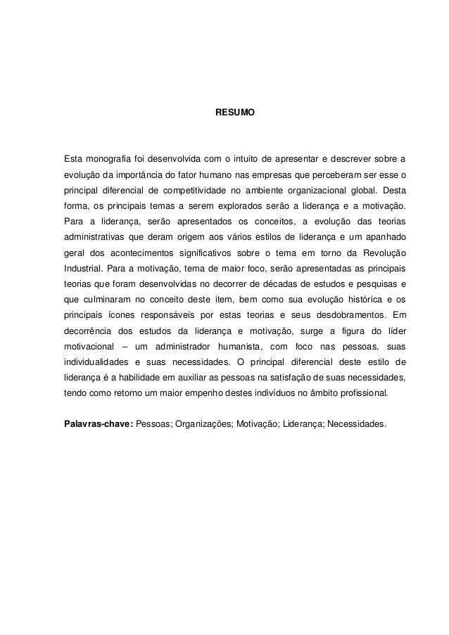 Monografia motivacao