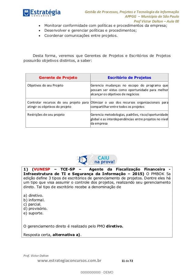 Curso de gestao de projetos sp