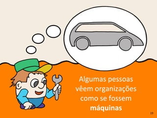 Algumas	
  pessoas	
  
vêem	
  organizações	
  
como	
  se	
  fossem	
  	
  
máquinas 19
 