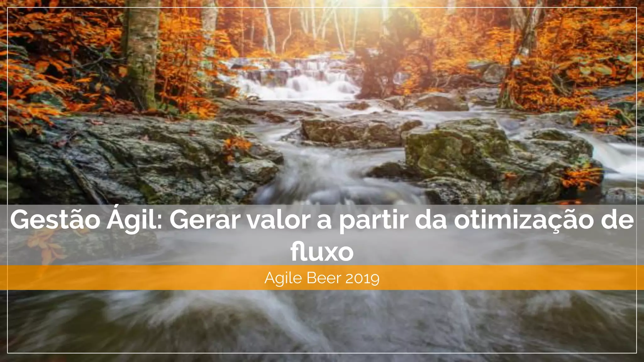 Gestão Ágil: Gerar valor a partir da otimização de
ﬂuxo
Agile Beer 2019
 