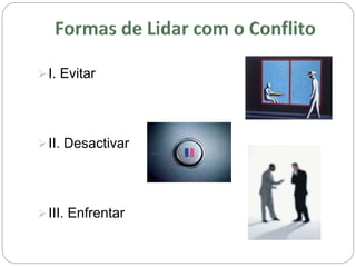 I. Evitar
II. Desactivar
III. Enfrentar
 