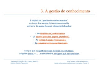 Gestão do Conhecimento e Sistemas de Informação