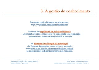 Gestão do Conhecimento e Sistemas de Informação