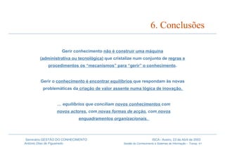 Gestão do Conhecimento e Sistemas de Informação