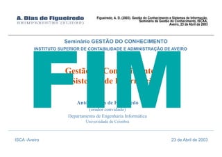 Gestão do Conhecimento e Sistemas de Informação