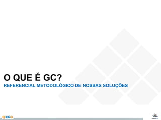 O QUE É GC? 
REFERENCIAL METODOLÓGICO DE NOSSAS SOLUÇÕES 
 