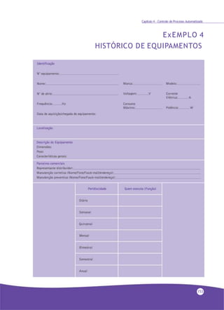 Capítulo 4 - Controle de Processo Automatizado
ExEMPLO 4
HISTÓRICO DE EQUIPAMENTOS
153
 