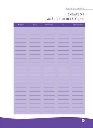 87
Capítulo 2 - Ensaio deProficiência
ExEMPLO 2
ANÁLISE DE RELATÓRIOS
 