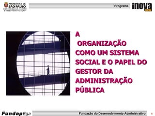 A  ORGANIZAÇÃO COMO UM SISTEMA SOCIAL E O PAPEL DO GESTOR DA ADMINISTRAÇÃO PÚBLICA 