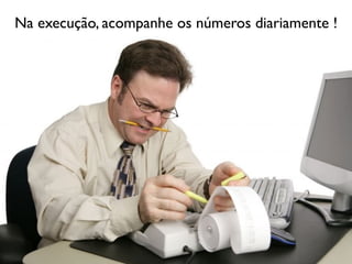 Na execução, acompanhe os números diariamente !

 