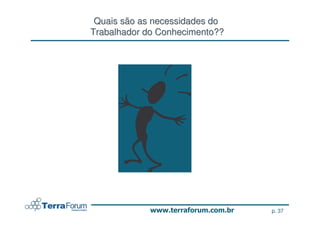 Quais são as necessidades do
Trabalhador do Conhecimento??




                                p. 37
 